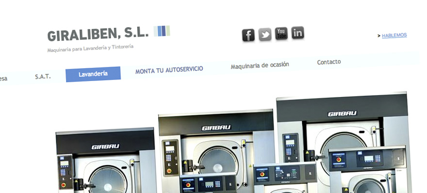 Web design Giraliben SL laundry and dry cleaning machinery web image