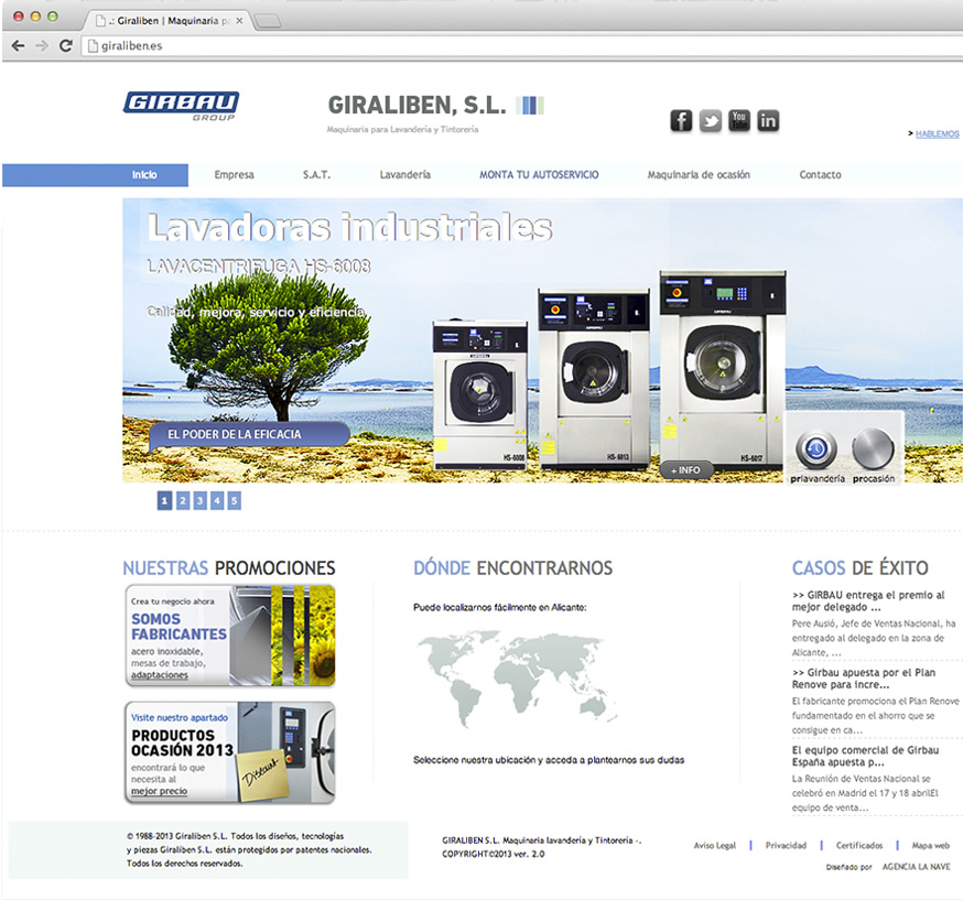 Design and web development for Giraliben SL Laundry and dry cleaning machinery image