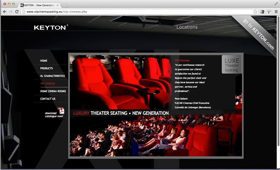 Design and development Microsite Keyton VIP Cinema 2013 image